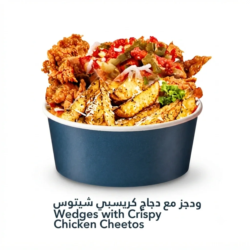 Wedges with Crispy Chicken Cheetos — Nejoum Nouf Cafeteria
